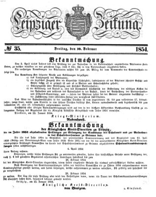 Leipziger Zeitung Freitag 10. Februar 1854