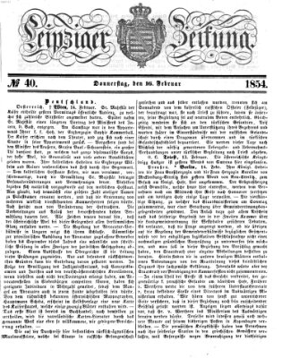 Leipziger Zeitung Donnerstag 16. Februar 1854