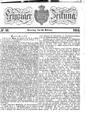 Leipziger Zeitung Sonntag 26. Februar 1854