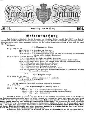 Leipziger Zeitung Sonntag 12. März 1854