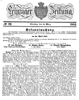 Leipziger Zeitung Dienstag 14. März 1854