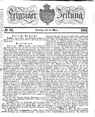 Leipziger Zeitung Freitag 17. März 1854