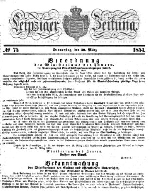 Leipziger Zeitung Donnerstag 30. März 1854