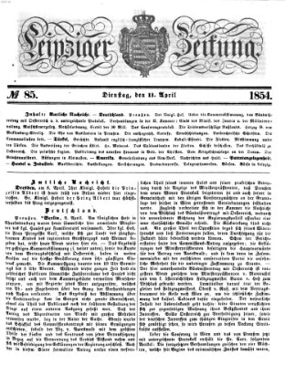 Leipziger Zeitung Dienstag 11. April 1854