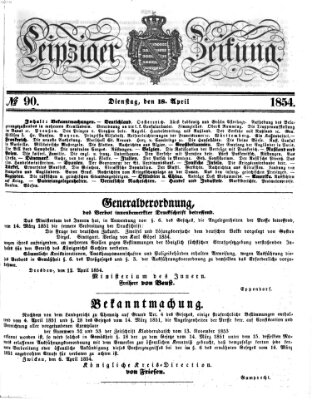 Leipziger Zeitung Dienstag 18. April 1854