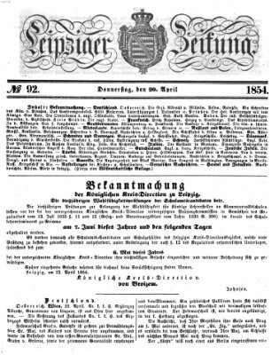 Leipziger Zeitung Donnerstag 20. April 1854