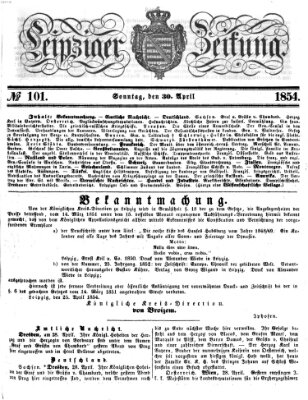 Leipziger Zeitung Sonntag 30. April 1854