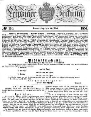 Leipziger Zeitung Donnerstag 18. Mai 1854