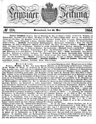 Leipziger Zeitung Samstag 20. Mai 1854