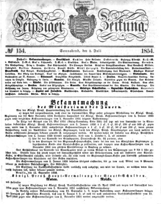 Leipziger Zeitung Samstag 1. Juli 1854