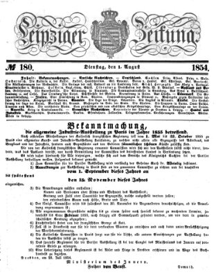 Leipziger Zeitung Dienstag 1. August 1854