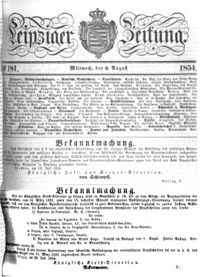 Leipziger Zeitung Mittwoch 2. August 1854