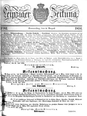 Leipziger Zeitung Donnerstag 3. August 1854