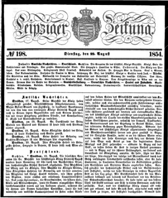 Leipziger Zeitung Dienstag 22. August 1854