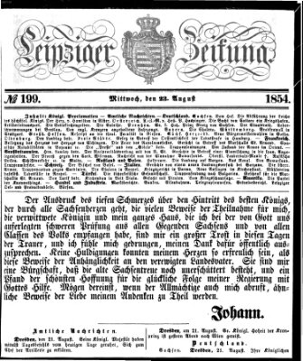 Leipziger Zeitung Mittwoch 23. August 1854