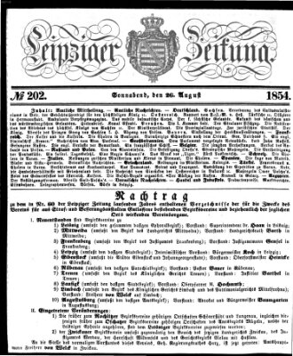 Leipziger Zeitung Samstag 26. August 1854