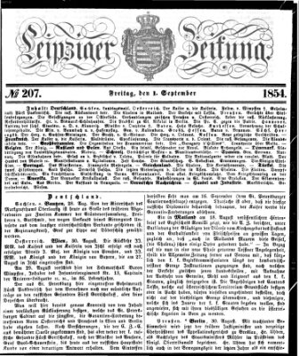 Leipziger Zeitung Freitag 1. September 1854