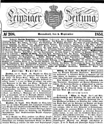 Leipziger Zeitung Samstag 2. September 1854