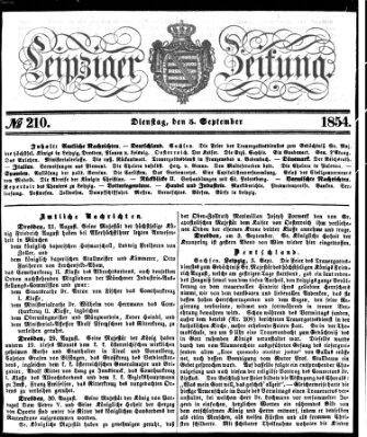 Leipziger Zeitung Dienstag 5. September 1854