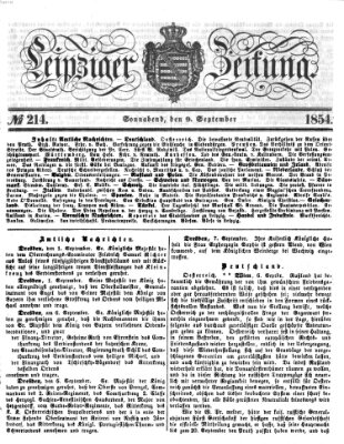 Leipziger Zeitung Samstag 9. September 1854