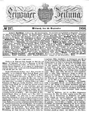 Leipziger Zeitung Mittwoch 13. September 1854