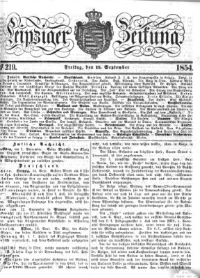 Leipziger Zeitung Freitag 15. September 1854