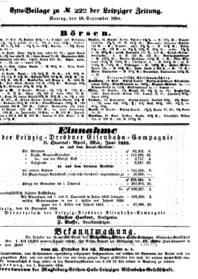 Leipziger Zeitung Montag 18. September 1854