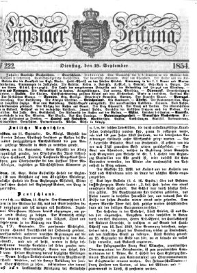 Leipziger Zeitung Dienstag 19. September 1854