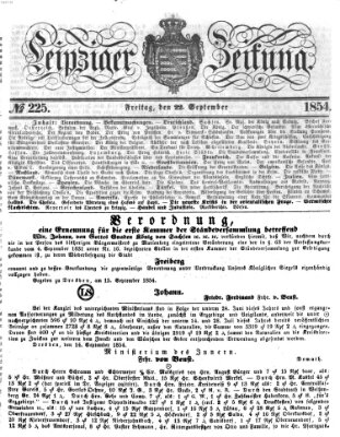 Leipziger Zeitung Freitag 22. September 1854