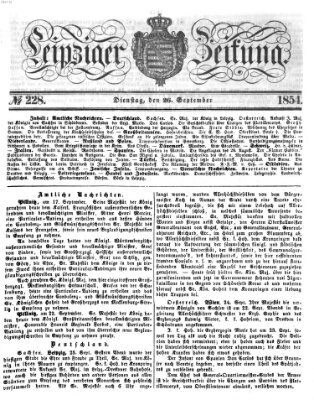 Leipziger Zeitung Dienstag 26. September 1854