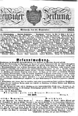 Leipziger Zeitung Mittwoch 27. September 1854