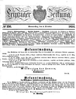 Leipziger Zeitung Donnerstag 5. Oktober 1854