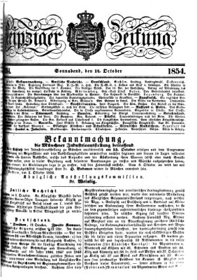 Leipziger Zeitung Samstag 14. Oktober 1854