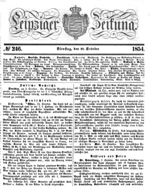 Leipziger Zeitung Dienstag 17. Oktober 1854