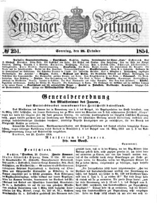 Leipziger Zeitung Sonntag 22. Oktober 1854