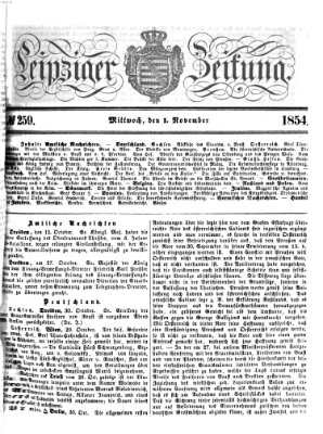 Leipziger Zeitung Mittwoch 1. November 1854