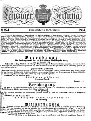 Leipziger Zeitung Samstag 18. November 1854