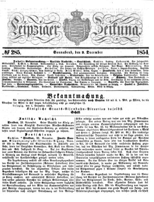 Leipziger Zeitung Samstag 2. Dezember 1854