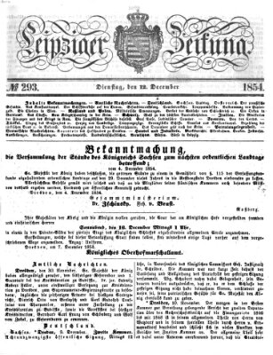 Leipziger Zeitung Dienstag 12. Dezember 1854