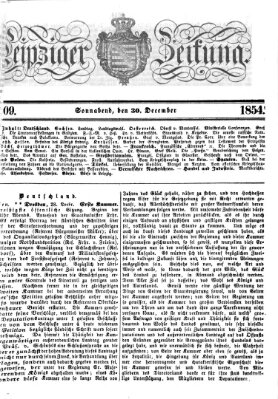 Leipziger Zeitung Samstag 30. Dezember 1854