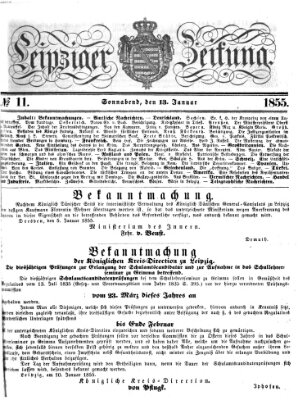 Leipziger Zeitung Samstag 13. Januar 1855