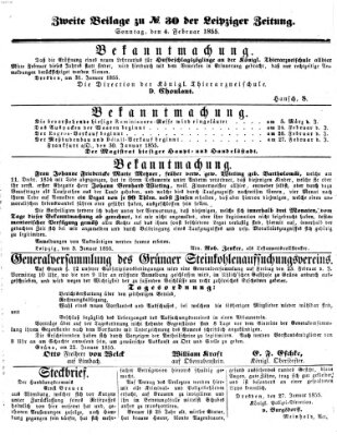 Leipziger Zeitung Sonntag 4. Februar 1855