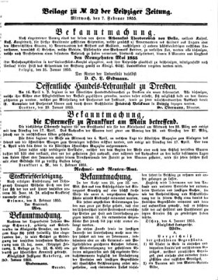 Leipziger Zeitung Mittwoch 7. Februar 1855