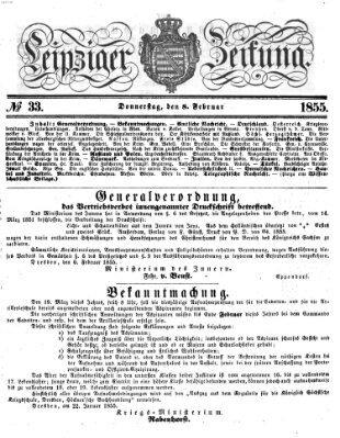 Leipziger Zeitung Donnerstag 8. Februar 1855