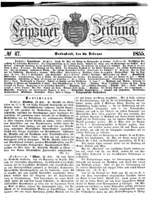 Leipziger Zeitung Samstag 24. Februar 1855