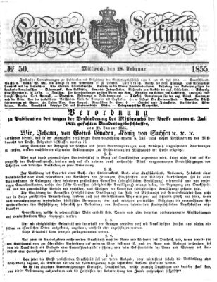 Leipziger Zeitung Mittwoch 28. Februar 1855