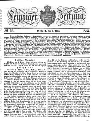 Leipziger Zeitung Mittwoch 7. März 1855