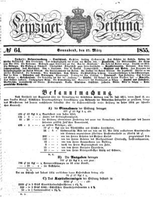 Leipziger Zeitung Samstag 17. März 1855