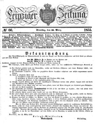 Leipziger Zeitung Dienstag 20. März 1855