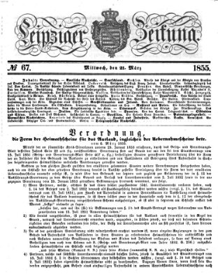 Leipziger Zeitung Mittwoch 21. März 1855